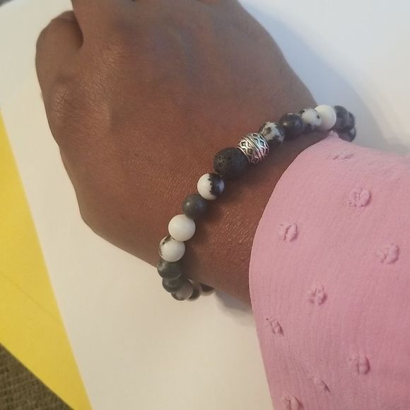 Zebra Stone Mens 8" Expansion Bracelet New Custom Made 6mm Balance Your Life - Picture 6 of 9